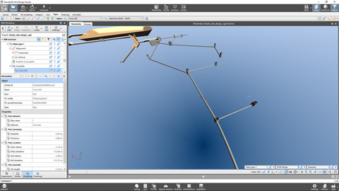 Erstellung des Informationsmodells eines Rohrnetzes mit SierraSoft BIM-Modeling