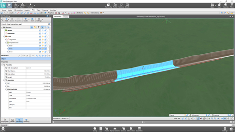 BIM design of canals with SierraSoft Hydro